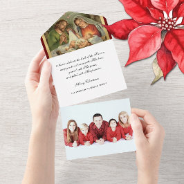 Invitación Todo En Uno Navidades Virgen de la Foto Religiosa María Jesús 