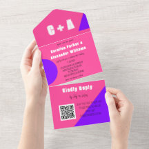 Neon Pink Purple Retro Moderno Audaz Elegante