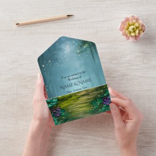 Invitación Todo En Uno Niebla del Bosque Encantado