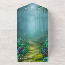 Invitación Todo En Uno Niebla del Bosque Encantado