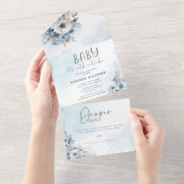 Invitación Todo En Uno Nieve en invierno hace frío fuera de Baby Shower I