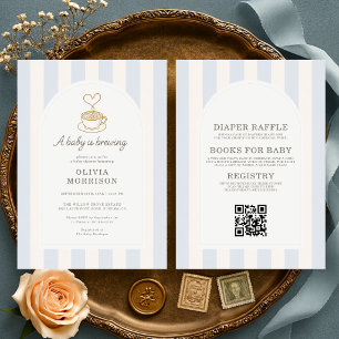 Invitación Todo en Uno Niño Varón Está Preparando Café Fiesta
