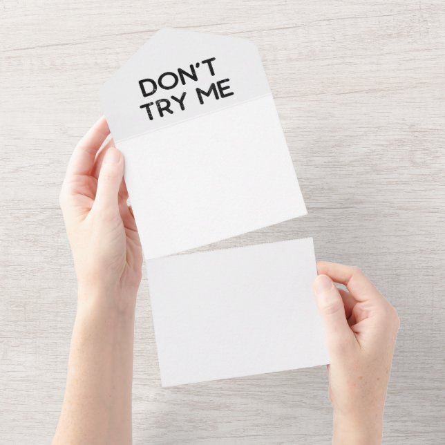 Invitación Todo En Uno No me intentes papel de tejido (desgarro)