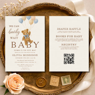 Invitación Todo en Uno No Podemos Esperar Fiesta de Bebé