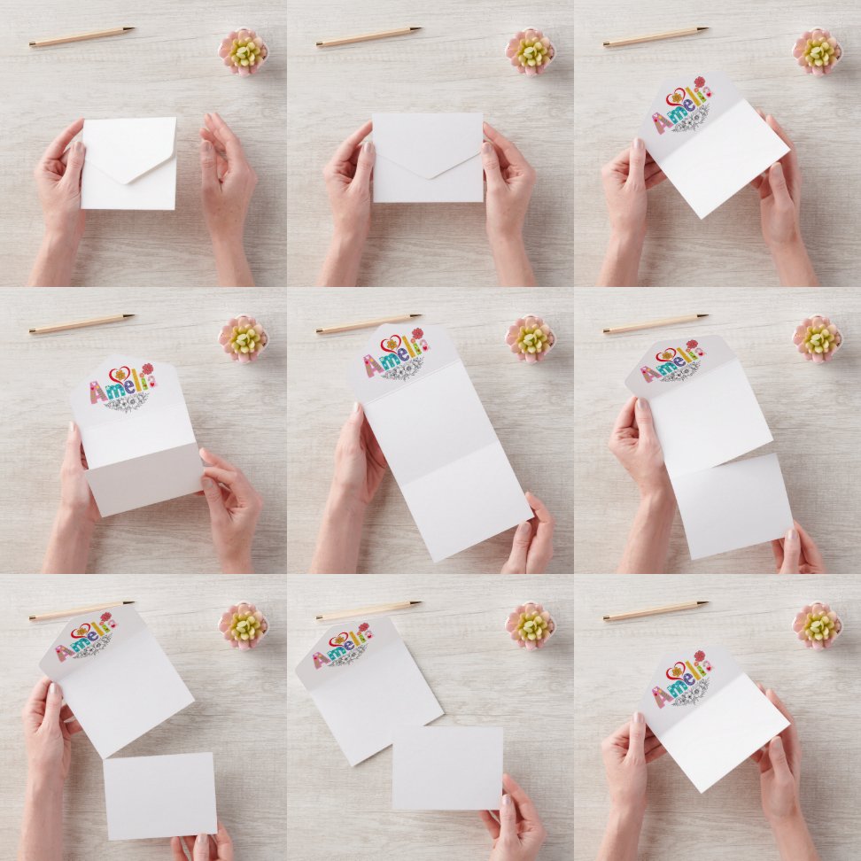 Invitación Todo En Uno Nombre Amelia personalizado