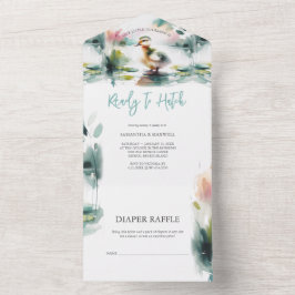 Invitación Todo En Uno Nuestra pequeña acuarela de colores