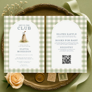 Invitación Todo en uno nuevo en el club de golf a cuadros Bab