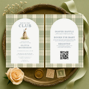 Invitación Todo en uno nuevo para el club de golf a cuadros B
