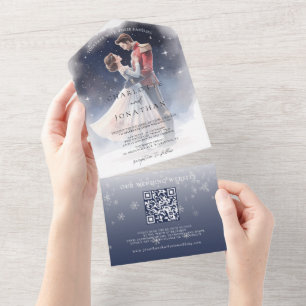 Invitación Todo En Uno Nutcracker Whimsical Fairytale Boda de Invierno