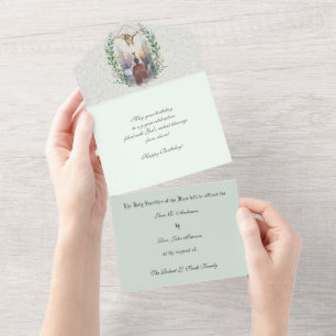 Invitación Todo En Uno Ofrenda católica religiosa de la Misa Virgen María