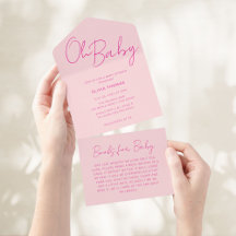 Oh Baby Pink Minimal Baby Shower