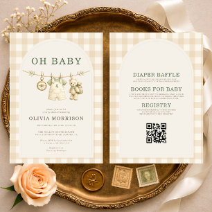 Invitación Todo en Uno Oh Bebe Aventura Espera Fiesta para el