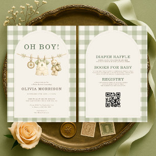 Invitación Todo en Uno Oh Chico Bosque Baby Shower