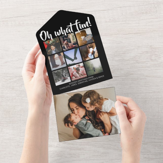 Invitación Todo En Uno Oh Qué Navidades Divertidos Personalizan Todo En U (desgarro)