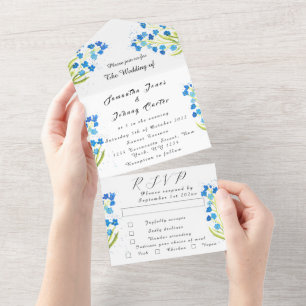 Invitación Todo En Uno Olvídate de que no soy Boda de Flores Rustas de Pr
