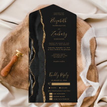 Opciones de comida de ágata de oro negro Boda oscu