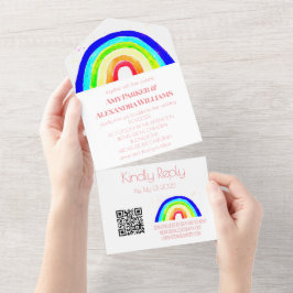 Invitación Todo En Uno Orgullo gay arcoiris colorido Orgullo LGBT RSVP Có