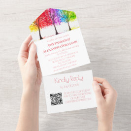 Invitación Todo En Uno Orgullo gay arcoiris colorido Orgullo LGBT RSVP Có
