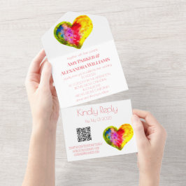 Invitación Todo En Uno Orgullo gay arcoiris colorido Orgullo LGBT RSVP Có