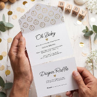 Oro blanco moderno Oh Baby Shower