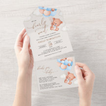 Oso bebé, Oso de peluche, Globos azules, Baby Show