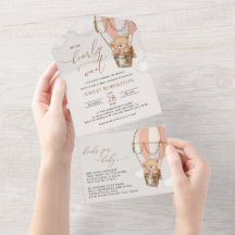 Oso de peluche, globo de aire caliente rosado, Bab