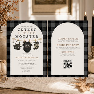 Invitación Todo en uno para Baby Shower de ropa tendida de Ha