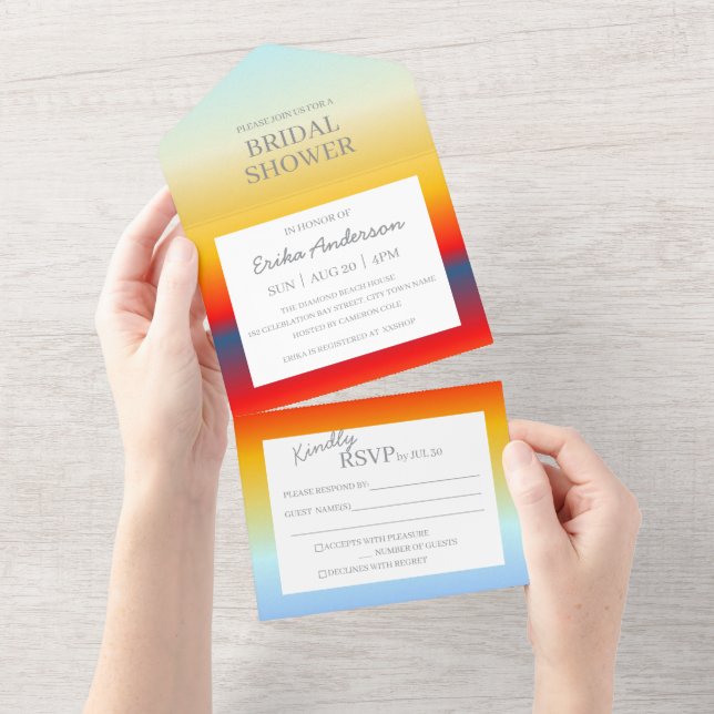 Invitación Todo en Uno para Despedida de Soltera e (desgarro)