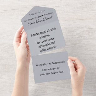 Invitación Todo en Uno para Despedida de Soltera T