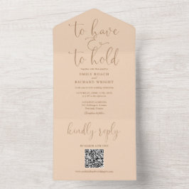 Invitación Todo En Uno Para Tener Y Mantener El Código QR Boda De Engrana