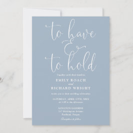 Invitación Todo en uno para tener y sostener boda dusty blue