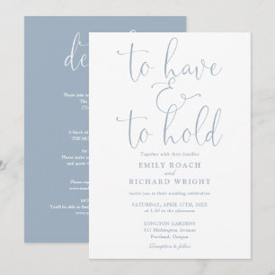 Invitación Todo En Uno Para Tener Y Sostener El Boda Azul Pol