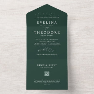 Invitación Todo En Uno Parker Elegant Seal y Send Wedding Invitation