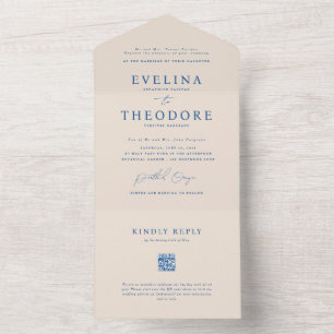 Invitación Todo En Uno Parker Elegant Seal y Send Wedding Invitation