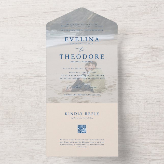 Invitación Todo En Uno Parker Photo Seal y Send Wedding Invitation (Interior)