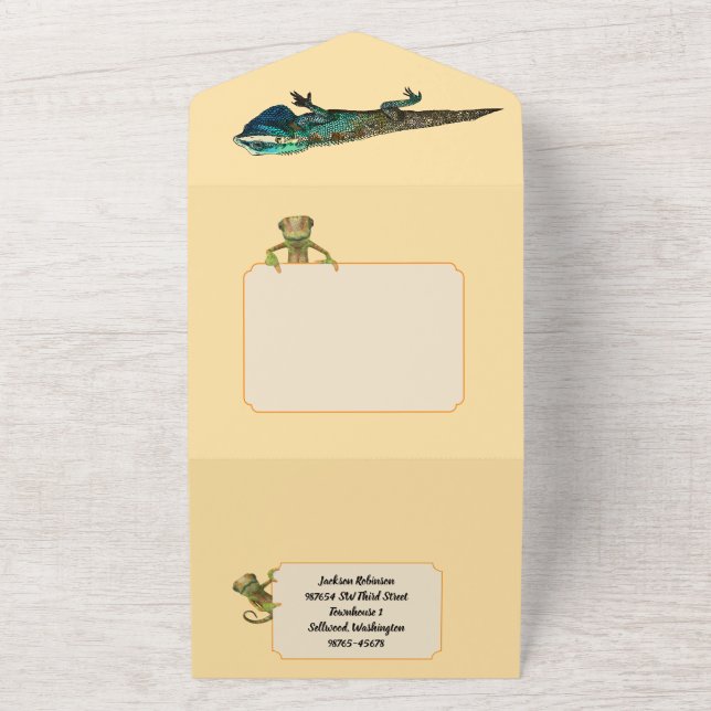 Invitación Todo En Uno Parque Reptile de 10 años Cumpleaños (Afuera)