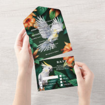 Parroquia de cacatúa de jungla hibiscus monstera