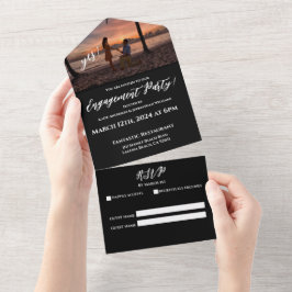 Invitación Todo En Uno Partido de compromiso-Foto-Fondo de playa de Sunse