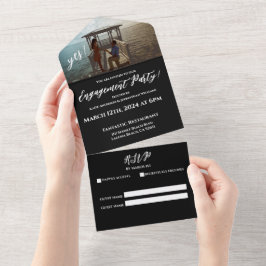 Invitación Todo En Uno Partido de compromiso-Photo-Gazebo y dock Backdrop