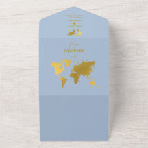 Pasaporte de Boda de Destino Mundial Azul Polvorie