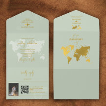 Pasaporte Mundial de Boda de Destino Sage Green Go