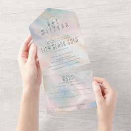 Invitación Todo En Uno Pastel Resumen Elegante PERSONALIZADO de Moda MITZ
