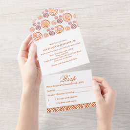 Invitación Todo En Uno Patrón abstracto afrocentrista, boda con estampado