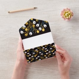 Invitación Todo En Uno Patrón elegante de flor tulipán