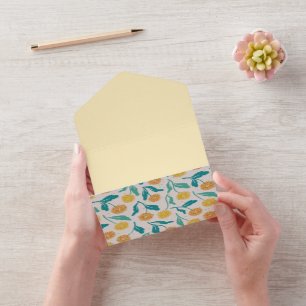 Invitación Todo En Uno Patrón floral de Dandelion amarillo - Inspirado en