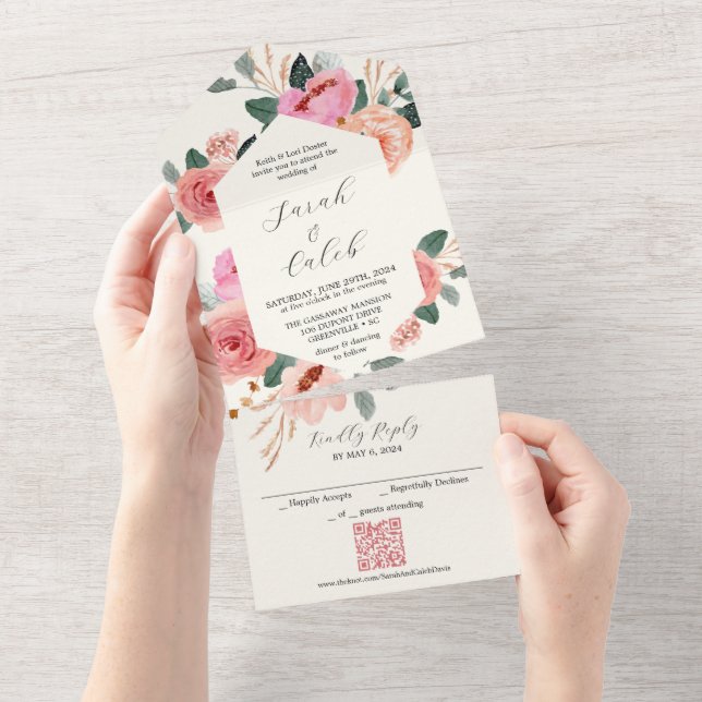 Invitación Todo En Uno Peachy Dream (desgarro)