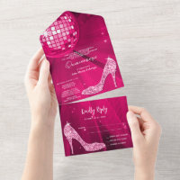 Pelota Disco y talones Rosa Quinceañera