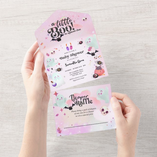 Invitación Todo En Uno Pequeña niña bebé ducha (desgarro)