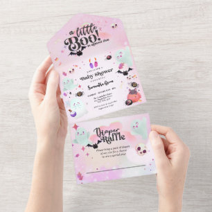 Invitación Todo En Uno Pequeña niña bebé ducha