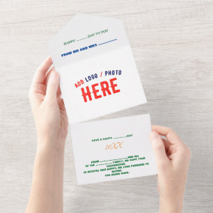 INVITACIÓN TODO EN UNO PERSONALIZABLE MODERNO ESTILO BLANCO VERIFICADO MA